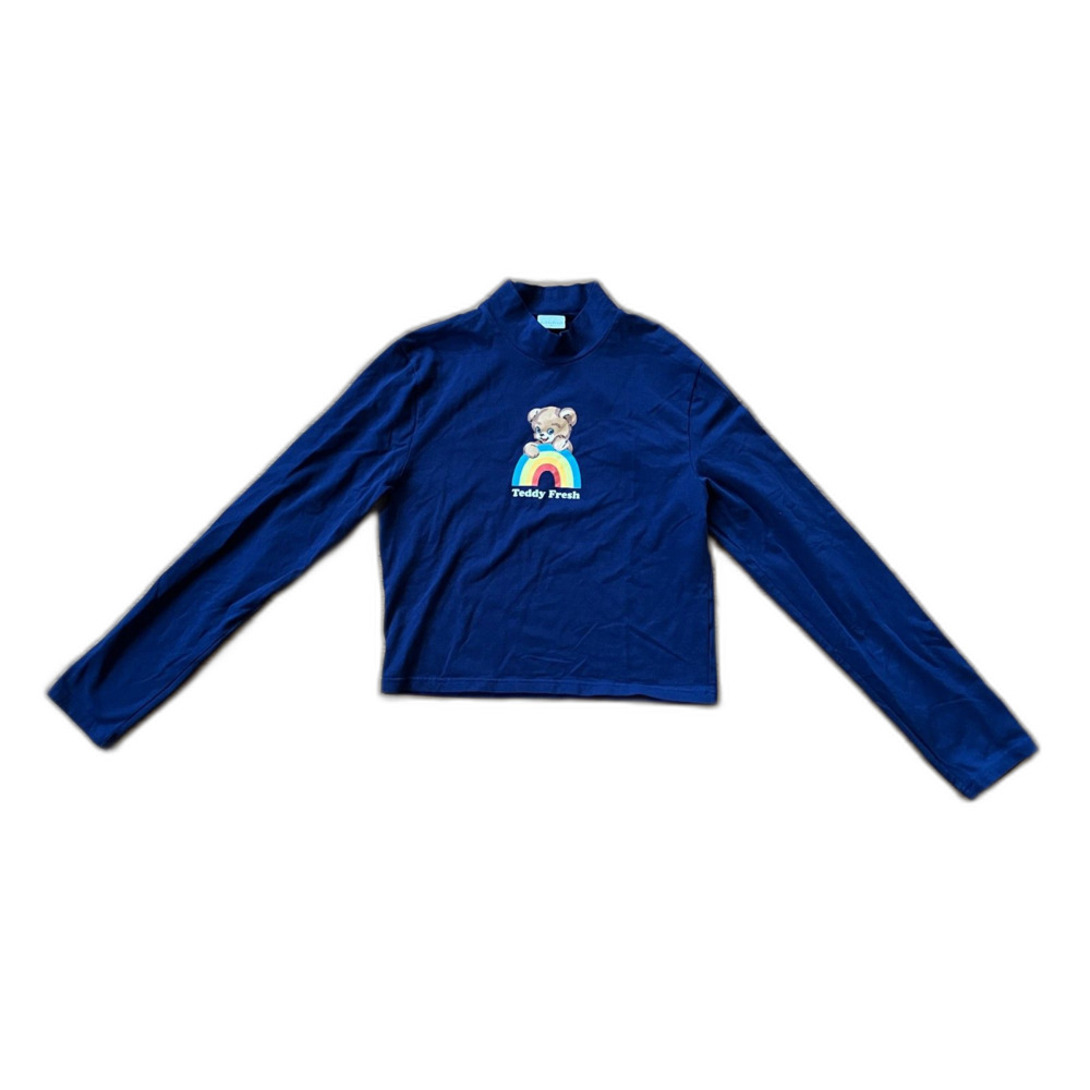 Teddy Fresh Blue Teddy Graphic Sweatshirt Top  Women's Size XL - Picture 3 of 11